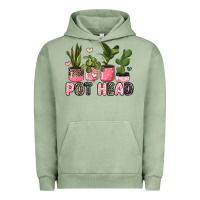 Pigment Oil Green pot head plants Urban Hoodie - JahusDesignShop