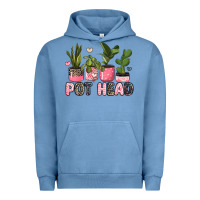 Pigment Pebble Blue pot head plants Urban Hoodie - JahusDesignShop