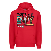 Red baseball Premium Hoodie - CowhideDigitalArt