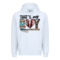 White baseball Premium Hoodie - CowhideDigitalArt