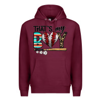 Burgundy baseball Premium Hoodie - CowhideDigitalArt