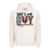 Pale Pink baseball Premium Hoodie - CowhideDigitalArt