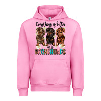 Fuchsia Pink everything is better with dachshunds Urban Hoodie - JahusDesignShop
