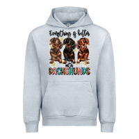 Heather Grey everything is better with dachshunds Urban Hoodie - JahusDesignShop