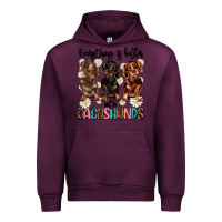 Mauve Wine everything is better with dachshunds Urban Hoodie - JahusDesignShop