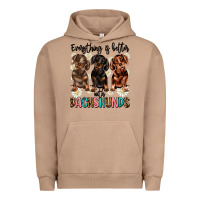 Pigment Burro everything is better with dachshunds Urban Hoodie - JahusDesignShop