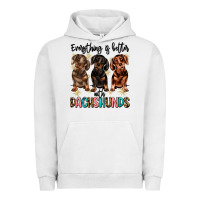 Pigment Lunar Rock everything is better with dachshunds Urban Hoodie - JahusDesignShop