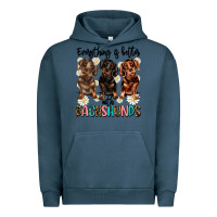 Pigment Midnight Navy everything is better with dachshunds Urban Hoodie - JahusDesignShop