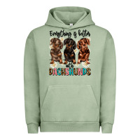 Pigment Oil Green everything is better with dachshunds Urban Hoodie - JahusDesignShop