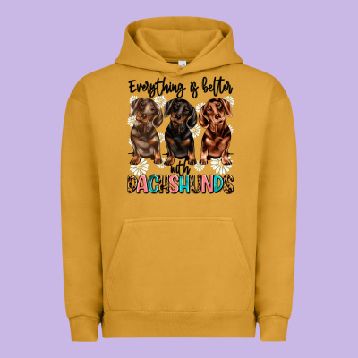 Everything Is Better With Dachshunds Urban Hoodie Designed By Jahusdesignshop