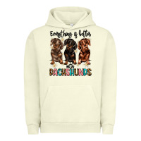 Pigment Pistachio everything is better with dachshunds Urban Hoodie - JahusDesignShop