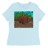Baby Blue custom cactus and sunflowers leopard turquoise Ladies Tee - Artiststas