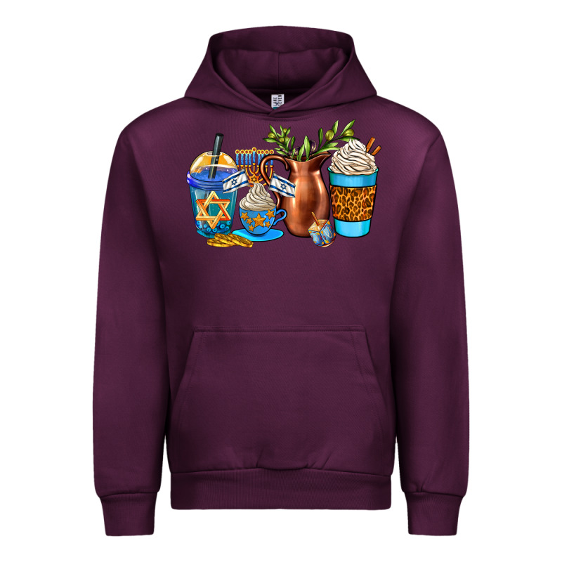 Hannukah Coffee Cups Urban Hoodie by AdoDesignShop | Teevron
