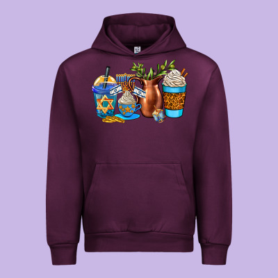 Hannukah Coffee Cups Urban Hoodie Designed By Adodesignshop