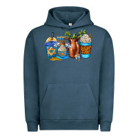 Pigment Midnight Navy hannukah coffee cups Urban Hoodie - AdoDesignShop