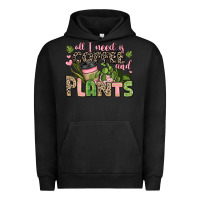 Pigment Black all i need is coffee and plants Urban Hoodie - JahusDesignShop