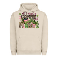 Pigment French Oak all i need is coffee and plants Urban Hoodie - JahusDesignShop