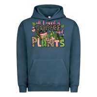 Pigment Midnight Navy all i need is coffee and plants Urban Hoodie - JahusDesignShop