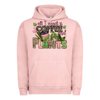Pigment Salmon all i need is coffee and plants Urban Hoodie - JahusDesignShop