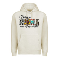 Oatmeal Heather being nana makes my life complate Premium Hoodie - CowhideDigitalArt