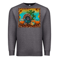 Charcoal Heather Western Fall Thanksgiving Turkey Premium Sweatshirt - RanaPortraitStore