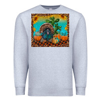 Heather Grey Western Fall Thanksgiving Turkey Premium Sweatshirt - RanaPortraitStore