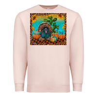 Pale Pink Western Fall Thanksgiving Turkey Premium Sweatshirt - RanaPortraitStore