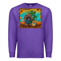 Purple Western Fall Thanksgiving Turkey Premium Sweatshirt - RanaPortraitStore