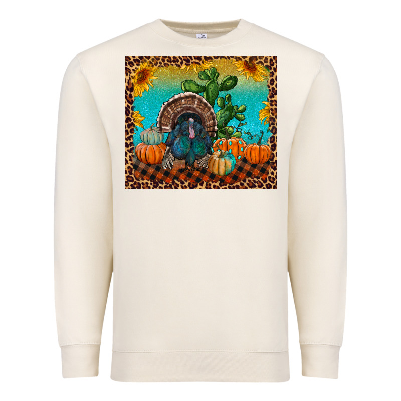 Western Fall Thanksgiving Turkey Premium Sweatshirt by RanaPortraitStore | Teevron