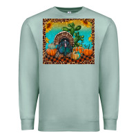 Seafoam Western Fall Thanksgiving Turkey Premium Sweatshirt - RanaPortraitStore