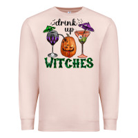 Pale Pink Drink Up Witches Halloween Premium Sweatshirt - RanaPortraitStore