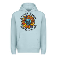 Blue Mist blessed is the nation whose god is the lord Premium Hoodie - CowhideDigitalArt