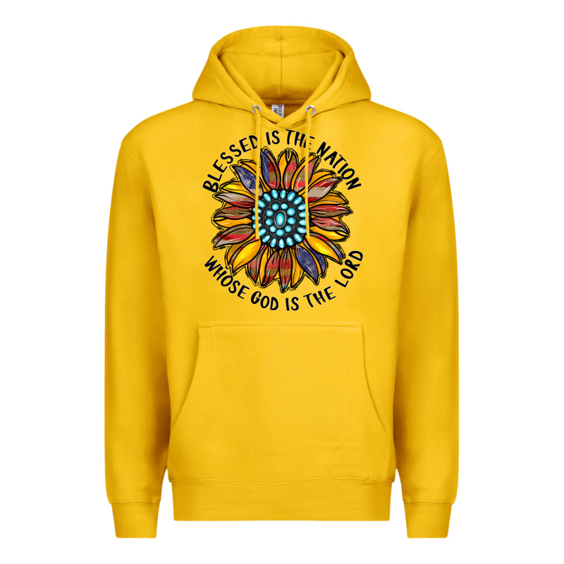 Blessed Is The Nation Whose God Is The Lord Premium Hoodie by CowhideDigitalArt | Teevron
