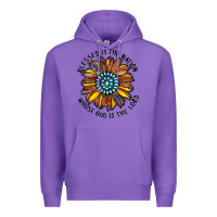 Purple blessed is the nation whose god is the lord Premium Hoodie - CowhideDigitalArt