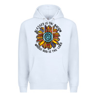 White blessed is the nation whose god is the lord Premium Hoodie - CowhideDigitalArt