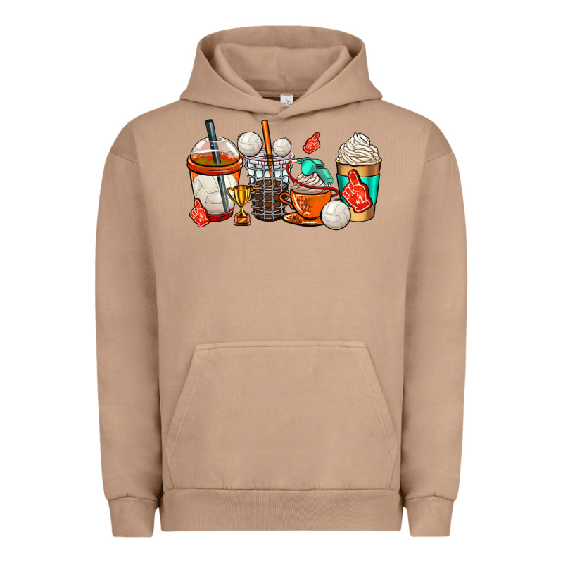 Volleyball Coffee Cups Urban Hoodie by AdoDesignShop | Teevron