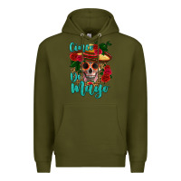 Army Green cinco de mayo skull Premium Hoodie - HRA Design Shop