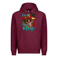 Burgundy cinco de mayo skull Premium Hoodie - HRA Design Shop