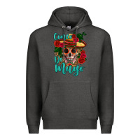 Charcoal Heather cinco de mayo skull Premium Hoodie - HRA Design Shop