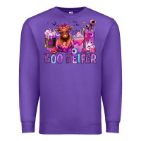 Purple Halloween boo Heifer coffee cups Premium Sweatshirt - RanaPortraitStore