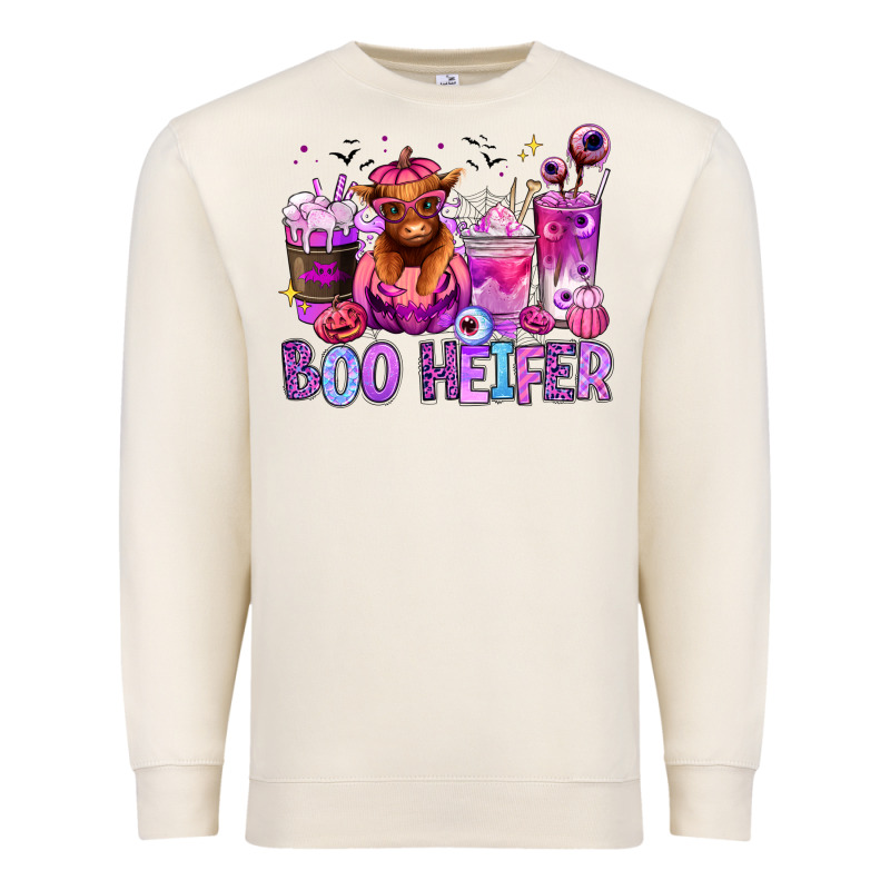 Halloween Boo Heifer Coffee Cups Premium Sweatshirt by RanaPortraitStore | Teevron