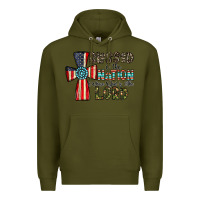 Army Green blessed İs the nation whose god is the lord Premium Hoodie - CowhideDigitalArt