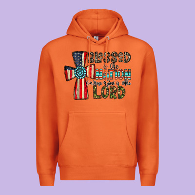 Blessed İs The Nation Whose God Is The Lord Premium Hoodie Designed By Cowhidedigitalart