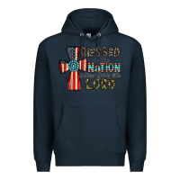 Navy blessed İs the nation whose god is the lord Premium Hoodie - CowhideDigitalArt