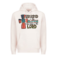 Pale Pink blessed İs the nation whose god is the lord Premium Hoodie - CowhideDigitalArt