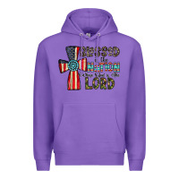 Purple blessed İs the nation whose god is the lord Premium Hoodie - CowhideDigitalArt