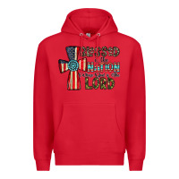 Red blessed İs the nation whose god is the lord Premium Hoodie - CowhideDigitalArt
