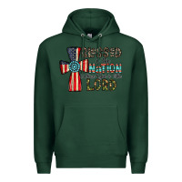 Sports Green blessed İs the nation whose god is the lord Premium Hoodie - CowhideDigitalArt