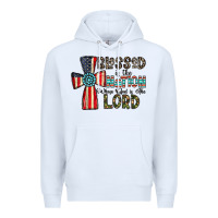 White blessed İs the nation whose god is the lord Premium Hoodie - CowhideDigitalArt