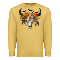 Antique Gold Halloween Bull Skull Premium Sweatshirt - RanaPortraitStore